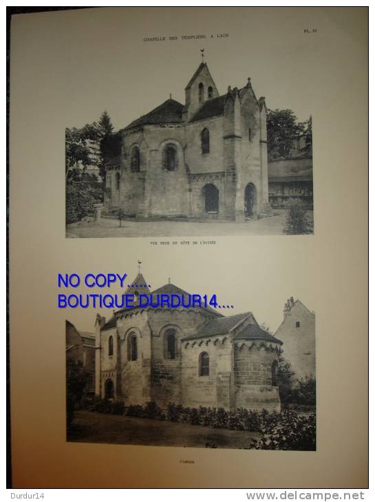 LAON ( Aisne  ) L´Église -  Chapelle Des Templiers - Vue Prise Du Côté De L'Entrée -  L´Abside -   ( 1 PLANCHE... ) - Arquitectura