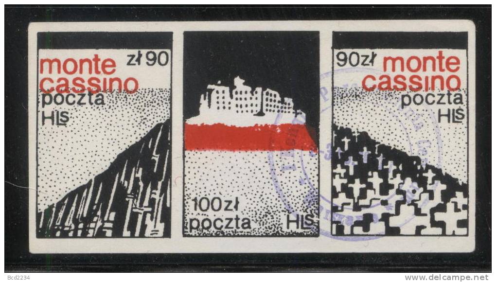 POLAND SOLIDARNOSC SOLIDARITY (POCZTA HLS) MONTE CASSINO CANCELLED (SOLID0084/0835) World War II WW2 Battles Soldiers - Seconda Guerra Mondiale