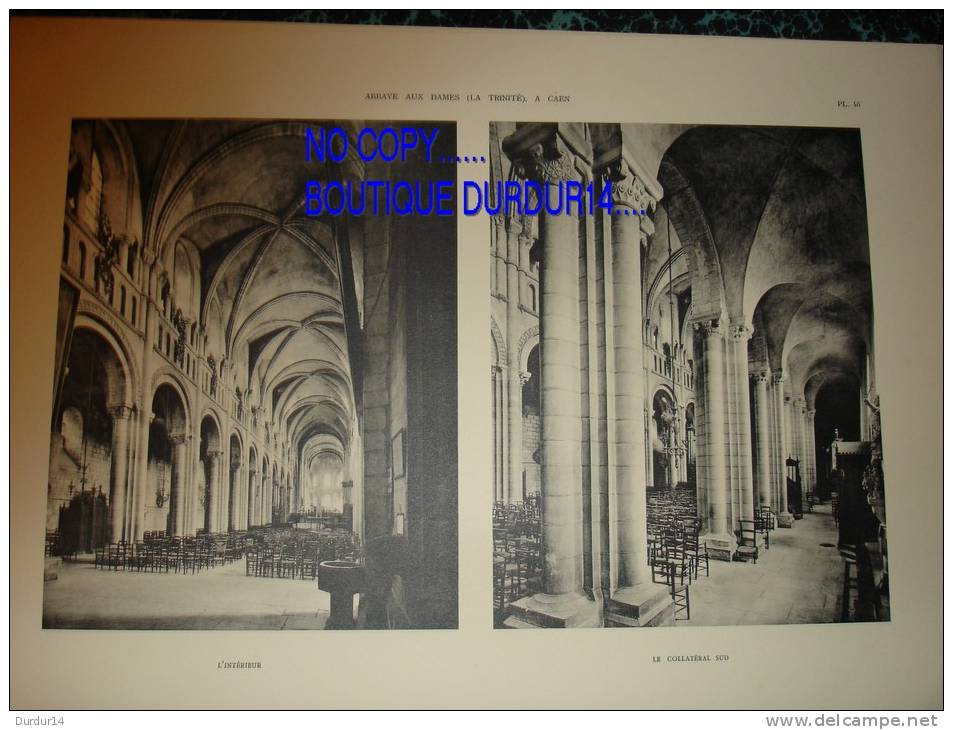 CAEN ( Calvados  ) Abbaye Aux Dames ( La Trinité)- La Façade - Travées De La Nef - L´intérieur....( 3 PLANCHES ) - Arquitectura