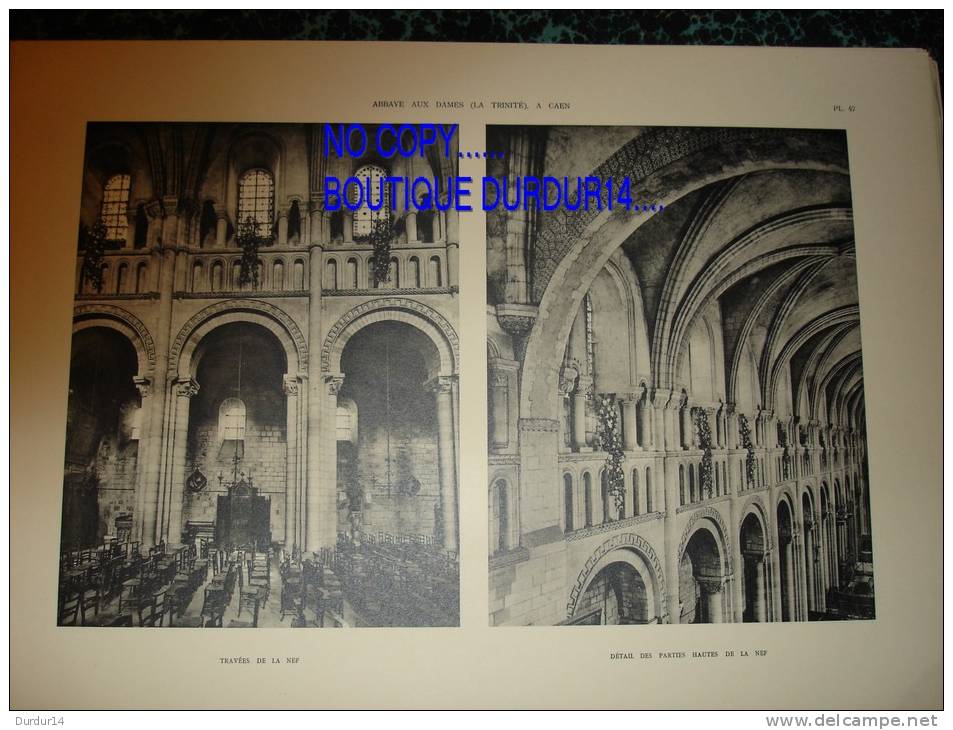 CAEN ( Calvados  ) Abbaye Aux Dames ( La Trinité)- La Façade - Travées De La Nef - L´intérieur....( 3 PLANCHES ) - Arquitectura