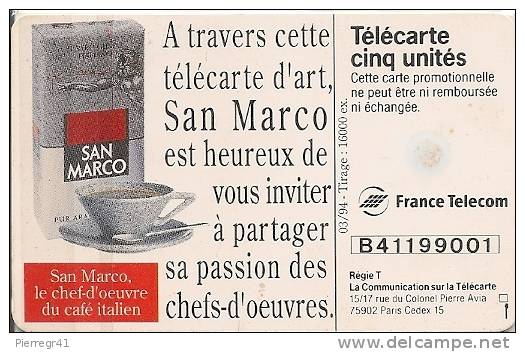 CARTE-PRIVEE-5U-GN-19-GEM -03/94-SAN  MARCO-DIEU-V° Série 9001-UTILISE- -TBE-LUXE - 5 Unités