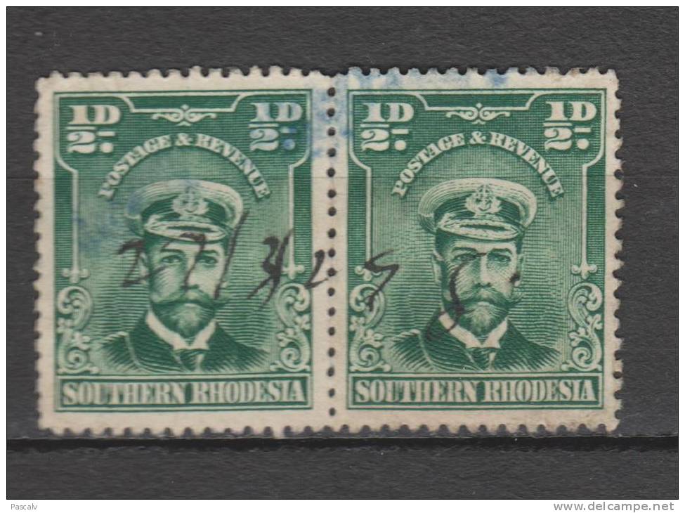 Yvert 1 Oblitéré En Paire - Rhodesia Del Sud (...-1964)