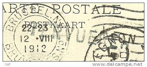 83 Op Kaart Met Stempel BRUXELLES, Met Naamstempel (griffe D'origine) TERVUEREN In Blauwe-zwarte Kleur !! - Linear Postmarks