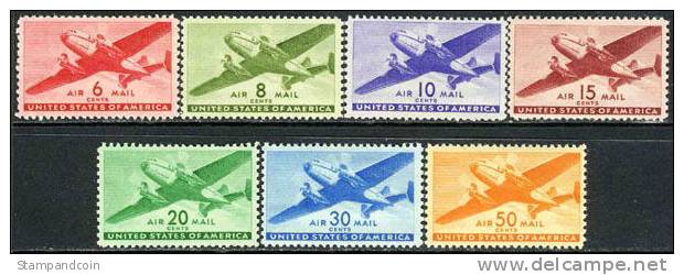 US C25-31 Mint Never Hinged Airmail Set From 1941-44 - 2b. 1941-1960 Ungebraucht