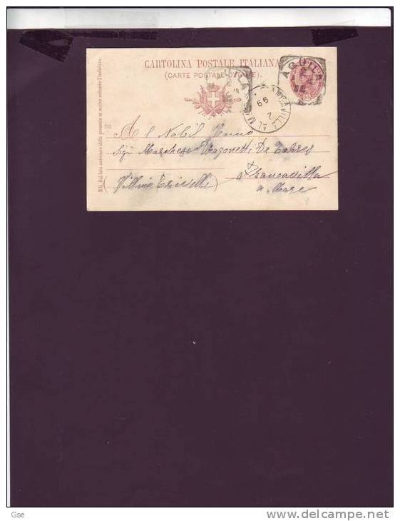 ITALIA  1899 -  CP - Mill. 98 - Da  Aquila A Francavilla (CH) - Stamped Stationery