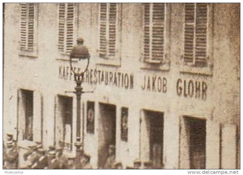 SAINTE MARIE AUX MINES-RESTAURATION JAKOB GLOHR-KONZERT-PHOTOKARTE-1WELTKRIEG-FRANKREICH-FRANCE-68-1WK-Militaria- - Sainte-Marie-aux-Mines