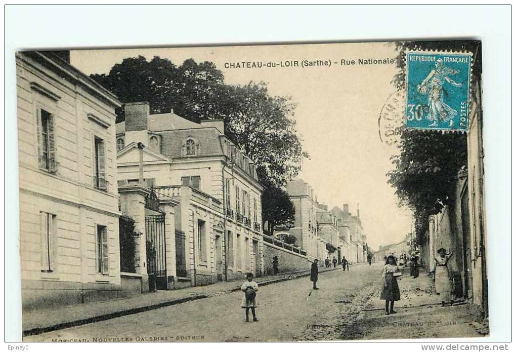 B - 72 - CHATEAU DU LOIR - Rue Nationale - édition Moriceau - Chateau Du Loir