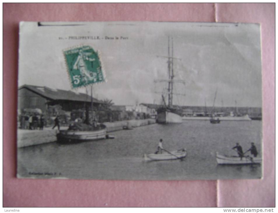 CP   PHILIPPEVILLE  N°21 DANS LE PORT - ECRITE EN 1919 - Skikda (Philippeville)