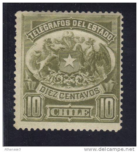 Chili  TELEGRAPHES  N° 2*  Gomme  Ch (1883) - Chile