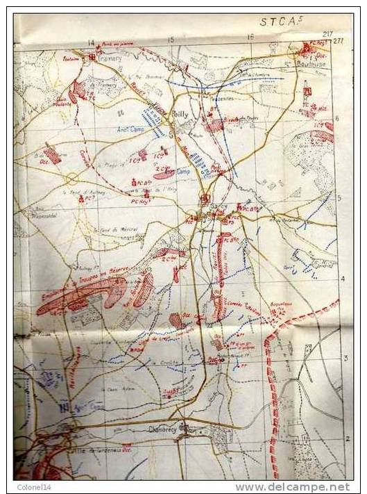 Rare Carte Croquis Organisations Allemande 23 Juin 1918 Voir Description - 1914-18