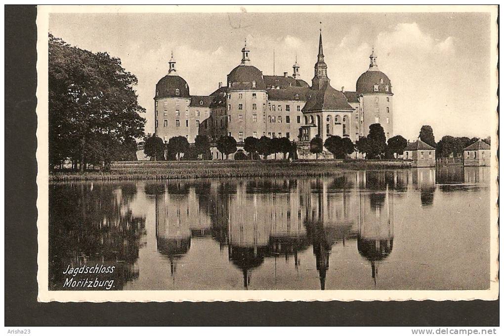 Germany Saxony Jagdschloss Moritzburg - Castle - Old Postcard Posted In 1940 - A. & R. Adam , Dresden - Moritzburg