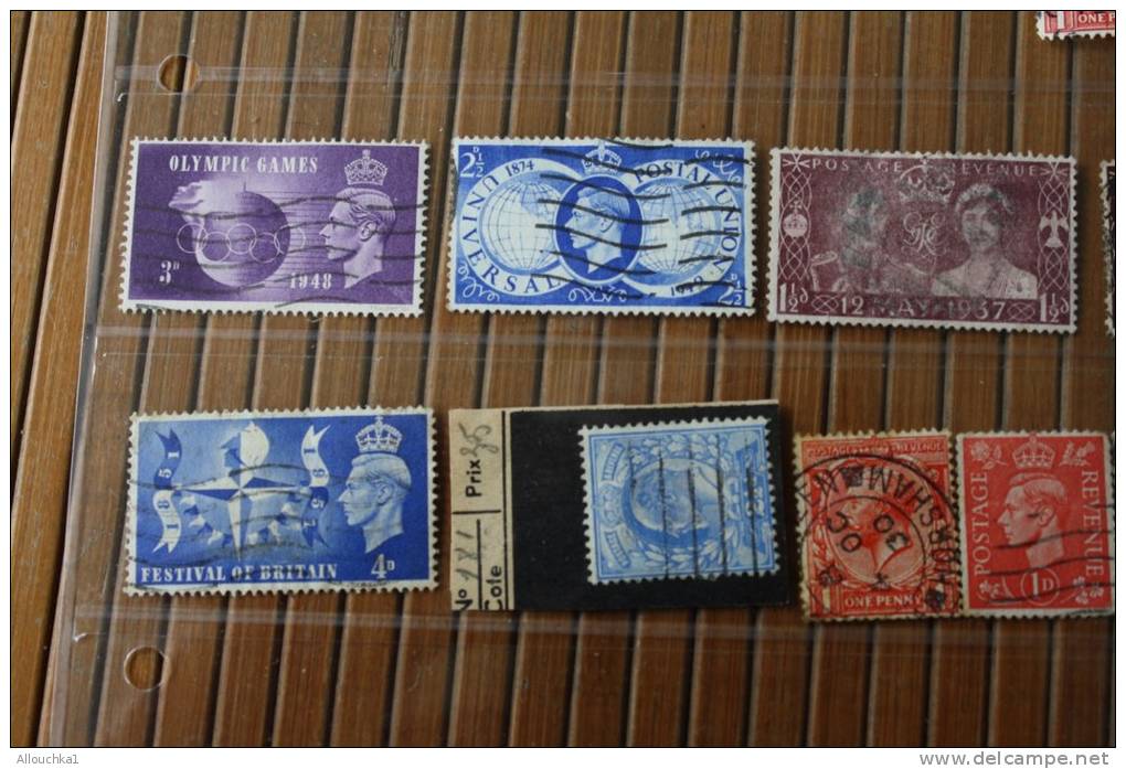 Timbres : Vrac:  14 Old  Stamps : Grande-Bretagne- Royaume-Uni Great Brittain England : En Oblitérés Cote Non Calculée - Lots & Kiloware (mixtures) - Max. 999 Stamps