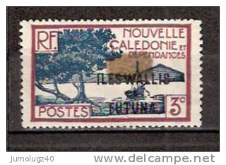 Timbre Wallis Et Futuna 1939 Y&T N° 77 *, Sans Gomme.  3c. Brun Carminé Et Bleu. Cote 0.20 € - Neufs