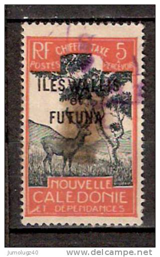 Timbre Wallis Et Futuna 1930 Y&T N°  Taxe 13 Oblitéré.  5c. Rouge-orange Et Gris Foncé Cote ????€ - Timbres-taxe