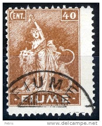 Fiume 1919 Allegorie E Vedute 40c Usato - Lot. 37d - Fiume