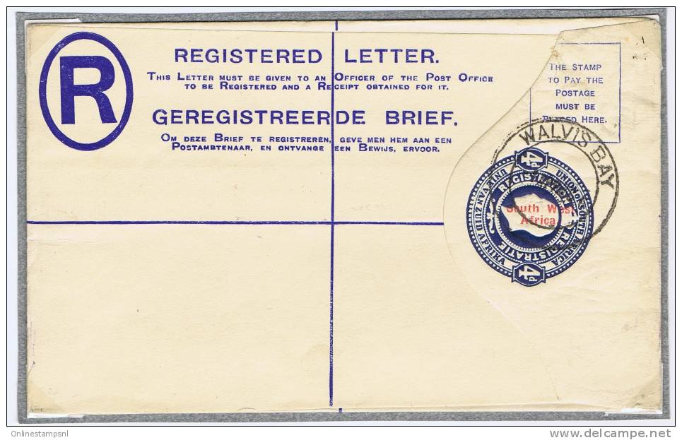 South West Africa: Registered Letter Einschreiben 5 A , 152 X 96 Mm Cancel Walvisbay - Zuidwest-Afrika (1923-1990)