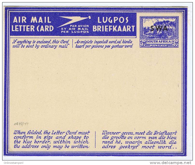 South West Africa: Military Airmail Letter Card, MLF 5 Type 8, 12 Mm Surcharge) - South West Africa (1923-1990)