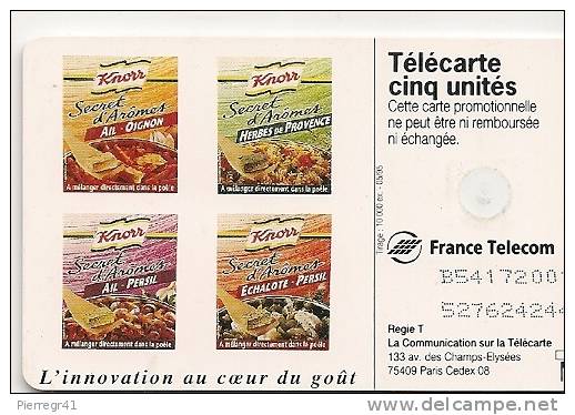 CARTE-PRIVEE-5U-04/95-GN146A-GEMB-KNORR  SECRET D AROMES-TBE   -LUXE - 5 Units