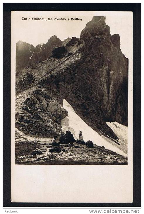 RB 820 -  Real Photo Postcard - Climbing Alpism Winter Sports - Col D'Emaney Les Pointes A Boillon Switzerland - Escalada