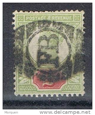 Sello 2 P Verde Gran Bretaña 1887, Grill FB, Yvert Num 94 º - Usados