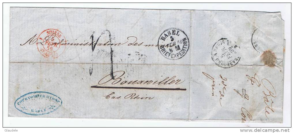 Suisse:prephilatelie.courrier Basel/bouxwiller 1859 - ...-1845 Préphilatélie