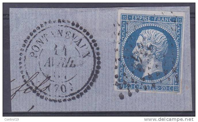 N 14A  20C BLEU  - TB - 1853-1860 Napoléon III