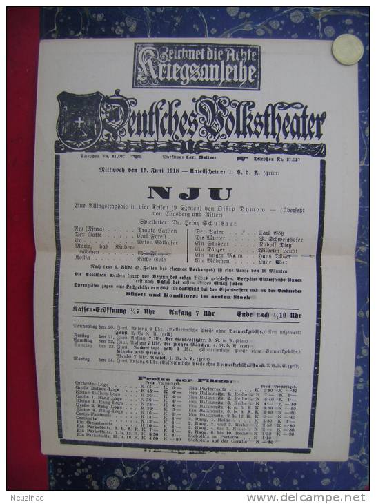 Austria-Wien-Deutsches Volkstheater-1918???        (k-1) - Theatre & Scripts