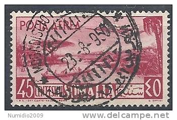 1950-51 SOMALIA AFIS USATO POSTA AEREA 45 CENT - RR9690 - Somalia (AFIS)