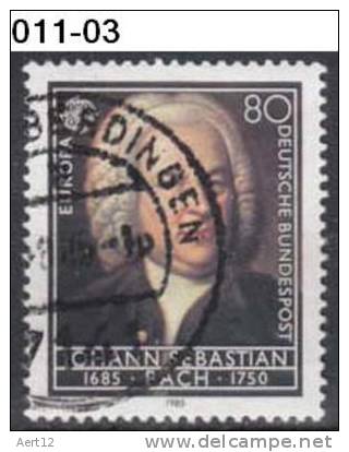 GERMANY, 1985,  Europa-CEPT, European Music Year; Johann Sebastian Bach; Cancelled (o), Sc. 1440/1. - 1985