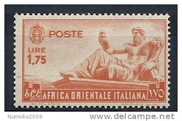 1938 AFRICA ORIENTALE ITALIANA SOGGETTI VARI 1,75 LIRE MNH ** - RR9698-2 - Italian Eastern Africa