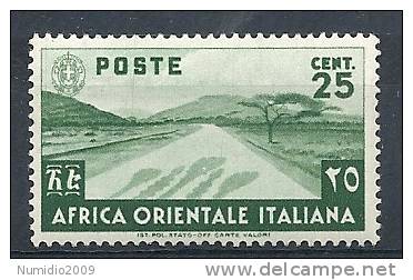 1938 AFRICA ORIENTALE ITALIANA SOGGETTI VARI 25 CENT MNH ** - RR9699 - Africa Oriental Italiana