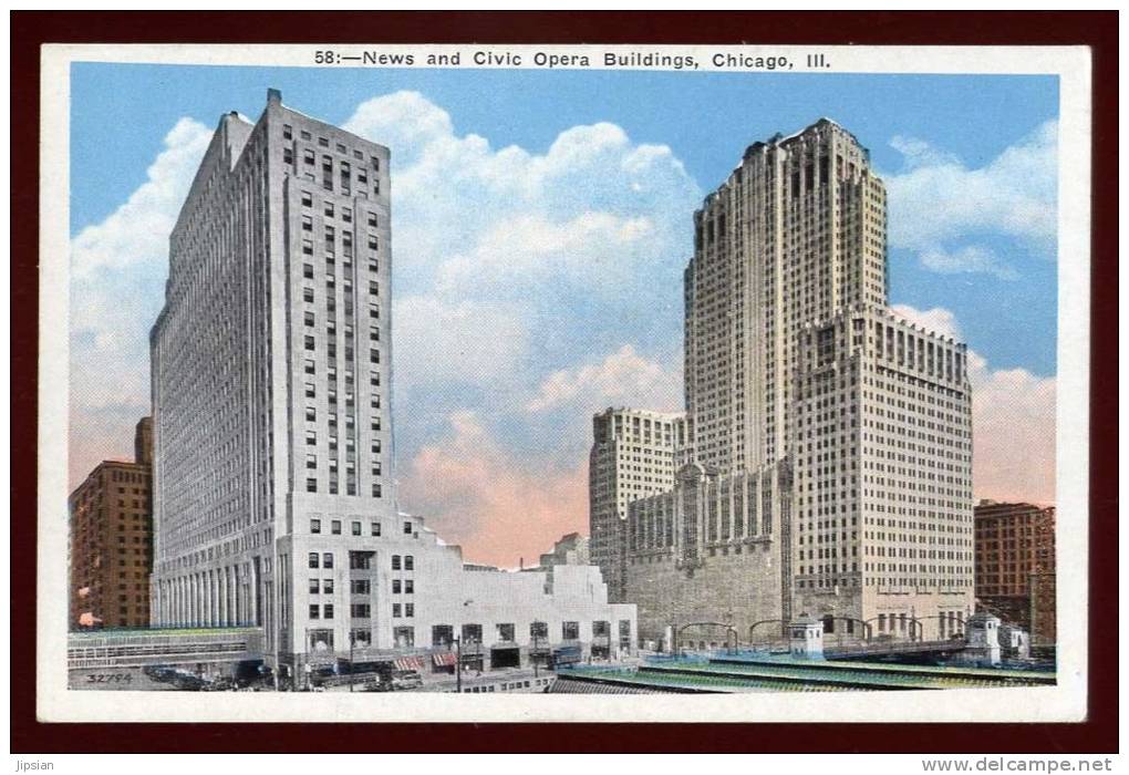 Cpa  Des Etats Unis Chicago New And Civic Opera Buildings LEM23 - Chicago