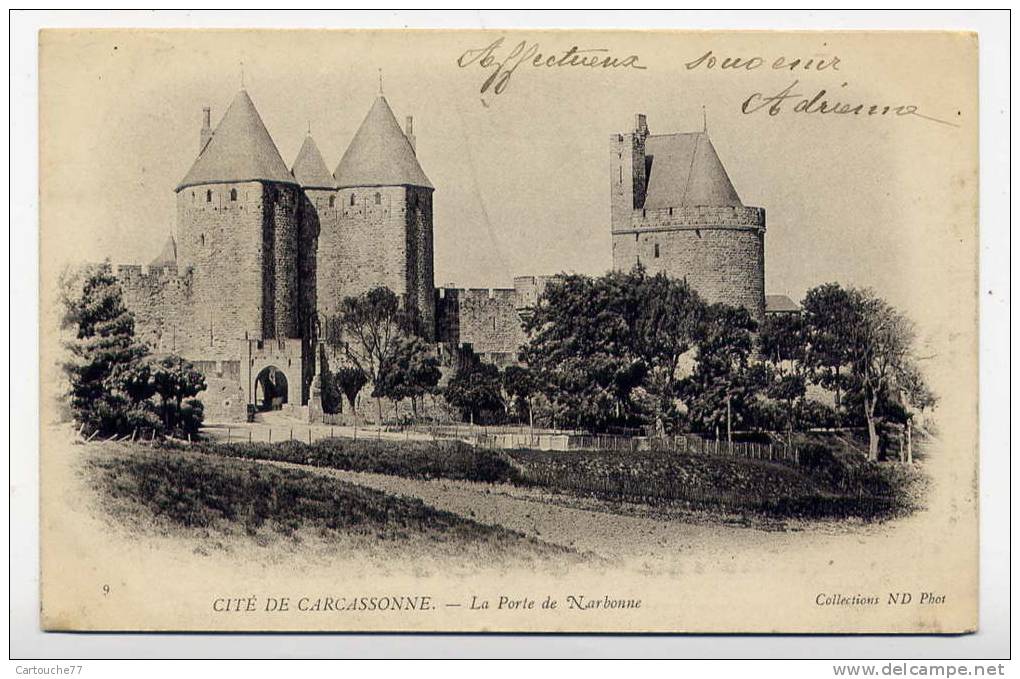 K17 - Cité De CARCASSONNE - La Porte De Narbonne (CARTE PIONNIERE - Scan Du Verso) - Carcassonne