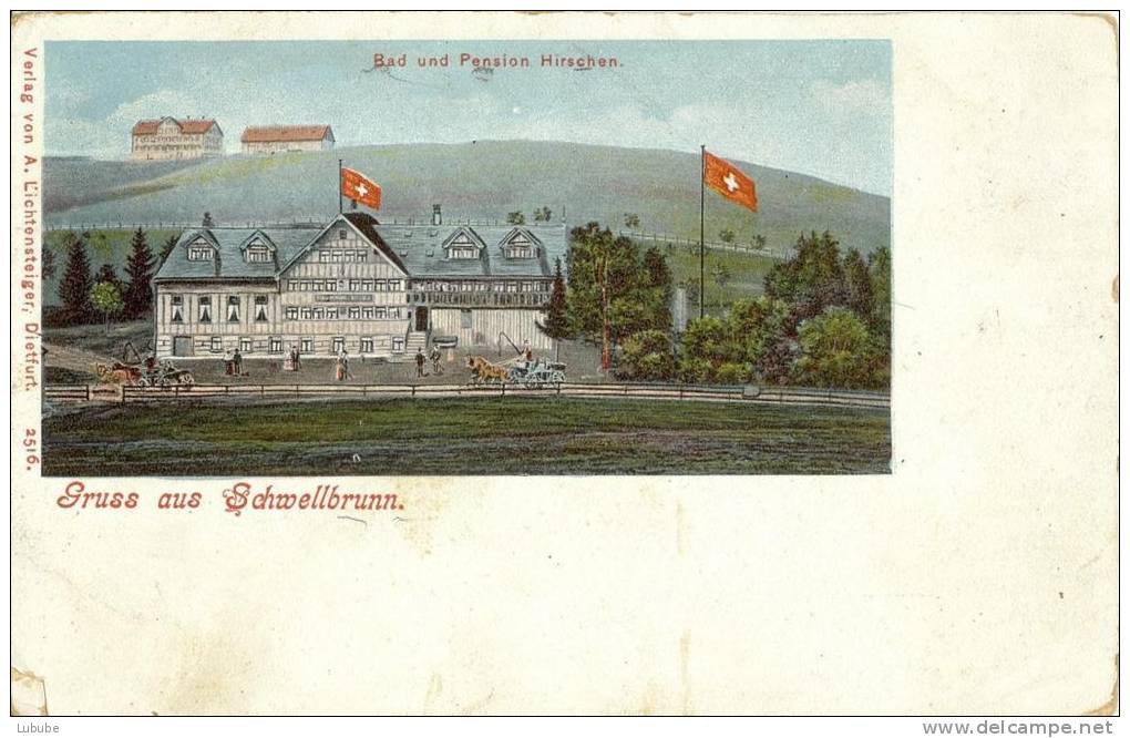 Schwellbrunn - Gruss Aus Bad Und Pension Hirschen            Ca. 1900 - Schwellbrunn