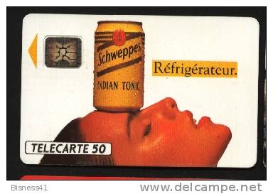 Télécarte 50u Utilisée Luxe  Schweppes Réfrigirateur     F287   Du 08 / 1992 - “600 Agences”