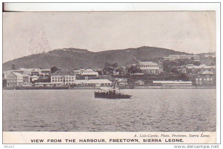 95te-Sierra Leone-United Kingdom-England-Theme: Boats-Ships-Ports-New-Original Vintage 1906-traveled To Paris-France - Sierra Leona