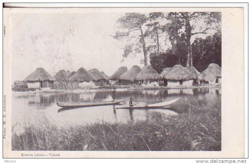 96te-Sierra Leone-United Kingdom-England-Theme: Boats-Ships-Ports-New-Original Vintage 1906-traveled To Paris-France - Sierra Leone