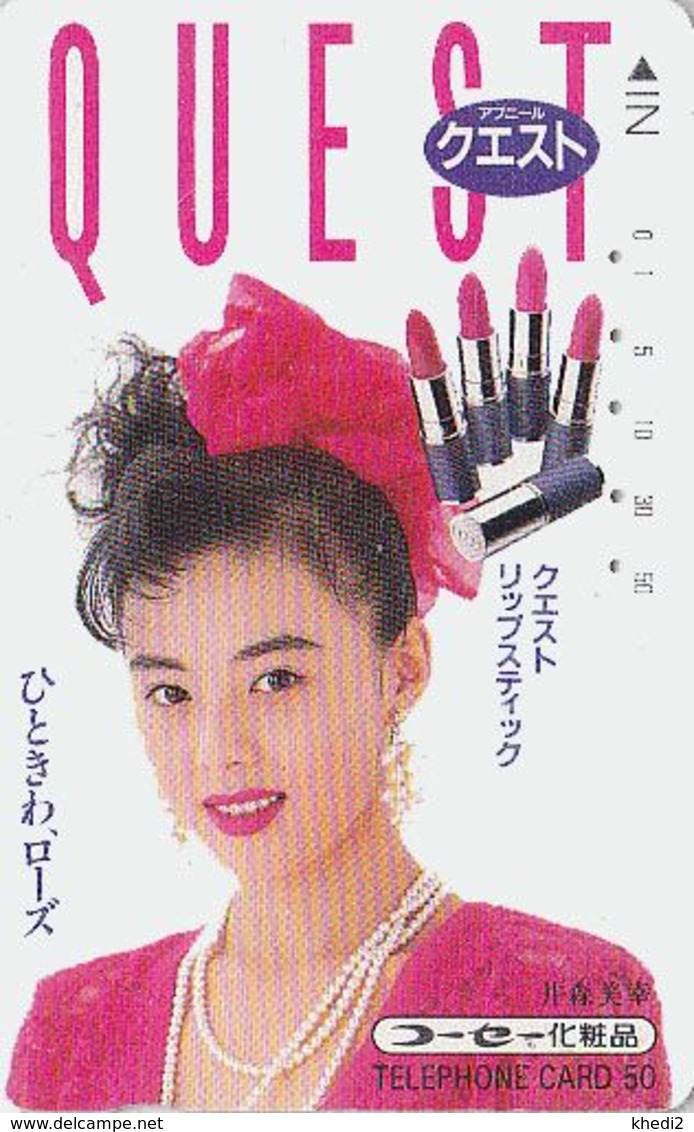 Télécarte JAPON / 110-011 - FEMME & Pub Rouge à Lèvres Cosmétique - GIRL A  Lipstick Adv. - JAPAN Phonecard - 135 - Japan