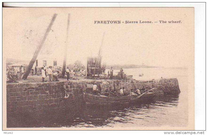 98te-Sierra Leone-Mestieri:Operatori Portuali-Port Oparators-Boats-Ships-Ports-New-v.1906-traveled To Paris-France - Sierra Leone