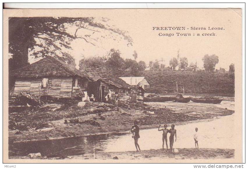 99te-Freetown-Sierra Leone-United Kingdom-England-Theme: Boats-Ships-Ports-New-Original Vintage 1906-traveled To Paris - Sierra Leone