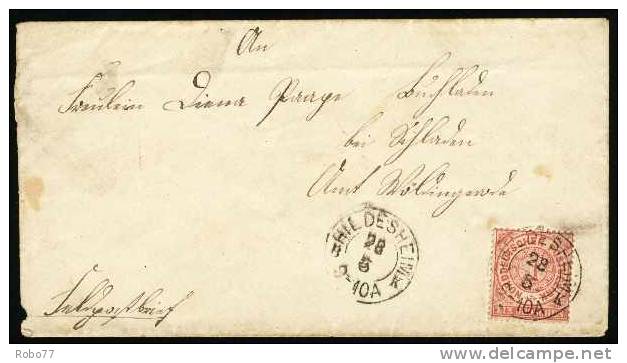 1869 North German Confederation Cover.  B. Hildesheim K. 28.5., 9-10A.. (G41c002) - Lettres & Documents