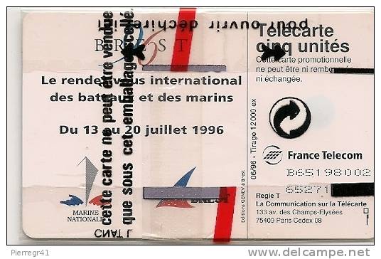 CARTE-PRIVEE-5U-06/96-GN3 03--GEM-BREST - MARINE NATIONALE FLECHE BLEUE-NSB-LUXE - 5 Eenheden