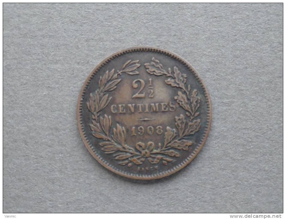 1908 - 2 1/2 Centimes - Luxembourg - Luxembourg