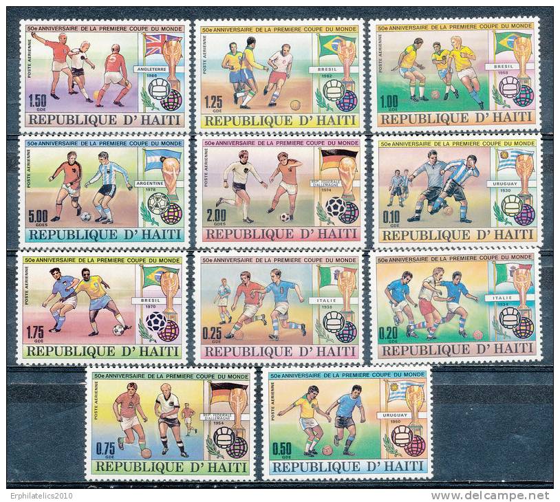 HAITI 1980 50TH ANNOVERASRY OF THE WORLD CUP SOCCER SC# 731-733,C499-506 VF MNH - Haiti