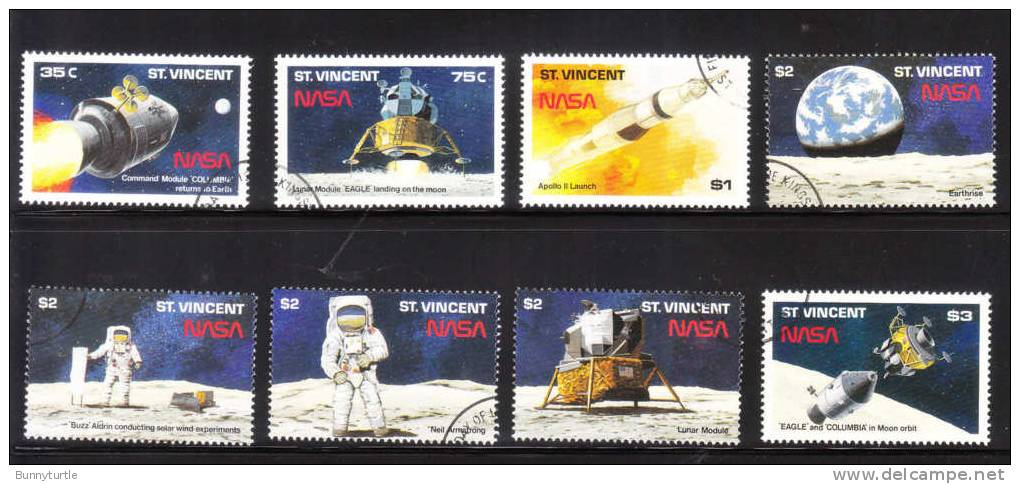 St Vincent 1989 Apollo 11 Mission First Moon Landing Used - St.Vincent (1979-...)