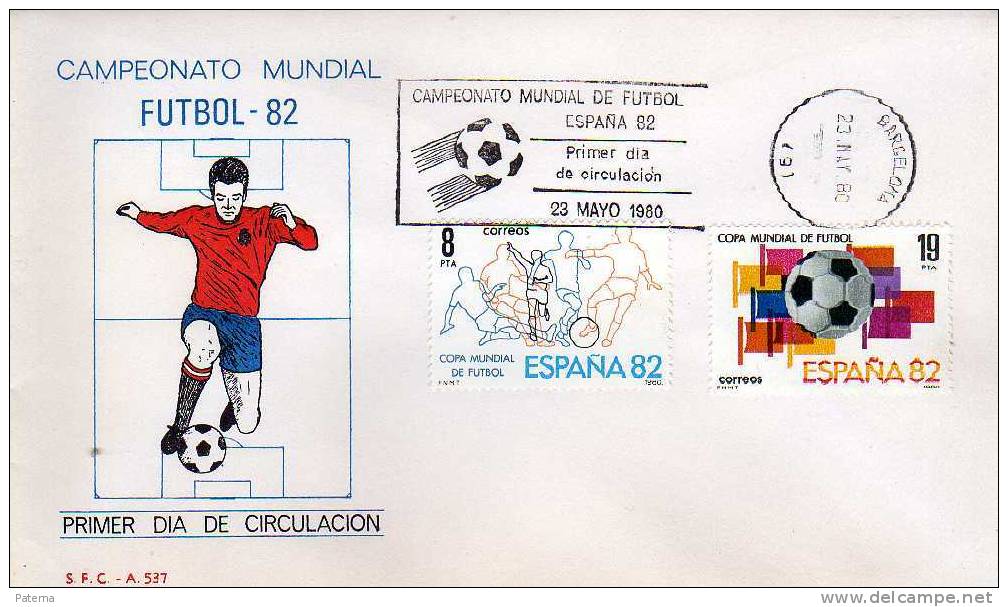 FDC, Barcelona 1980, Mundial De Fútbol , Nº 2570-2571 - 1982 – Spain