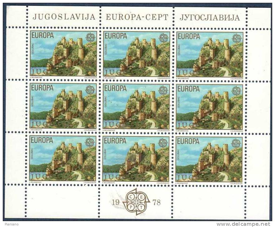 PIA -  JUGOSLAVIA  - 1978  : EUROPA  Mf  - (Yv  1607-08  X  9) - Hojas Y Bloques