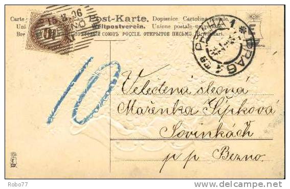 1906 Austria Postcard With Postage Due Stamp. Praha 1, 14.8.06.  (G10c018) - Segnatasse