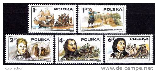 Polska Poland 1975 AMERICAN REVOLUTION 200th Anniv. History ART Painting Ships People MNH SC#2117-2121 - Nuevos
