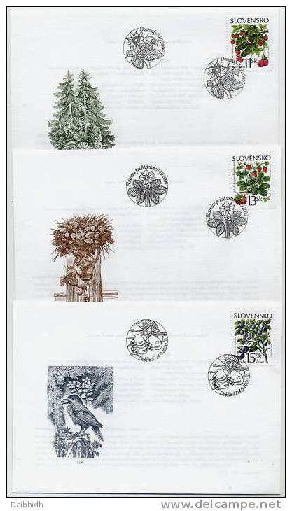 SLOVAKIA 2000 Forest Berries FDC (3).  Michel 375-77 - FDC